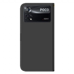 Etui Folio do Poco X4 Pro 5G Efekt Lustra Ze Sztucznej Skóry