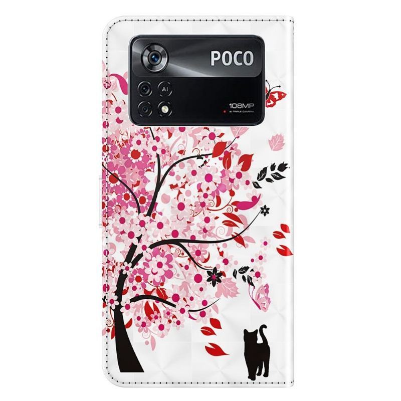 Etui Folio do Poco X4 Pro 5G Kwiat Drzewo