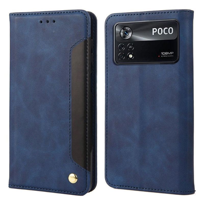 Etui Folio do Poco X4 Pro 5G Obrzeża Portfel Skórzany Futerał Folio Portfel Z Efektem Skóry