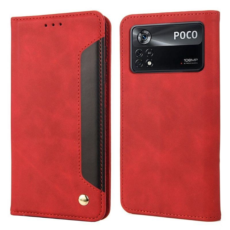 Etui Folio do Poco X4 Pro 5G Obrzeża Portfel Skórzany Futerał Folio Portfel Z Efektem Skóry