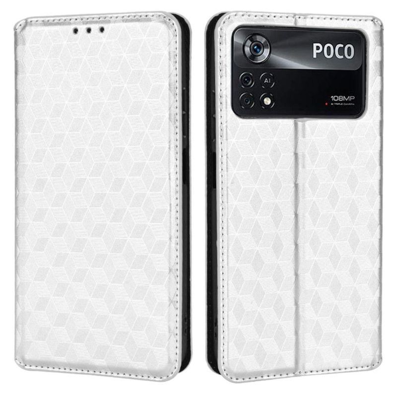 Etui Folio do Poco X4 Pro 5G Obrzeża Skórzany Futerał Geometria Projektu