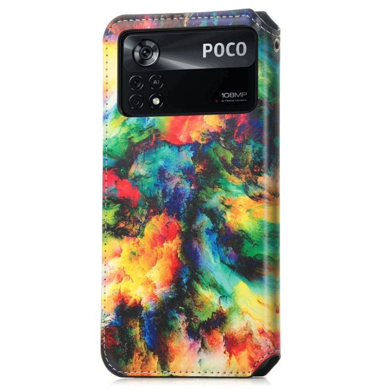 Etui Folio do Poco X4 Pro 5G Obrzeża Skórzany Futerał Iridescent Cloud Flip Flap