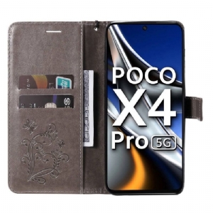 Etui Folio do Poco X4 Pro 5G Obsługa Funkcji Motyli