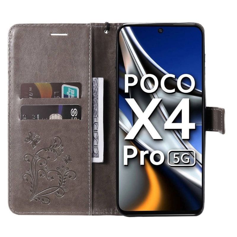 Etui Folio do Poco X4 Pro 5G Obsługa Funkcji Motyli