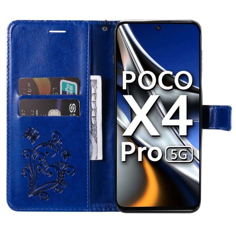 Etui Folio do Poco X4 Pro 5G Obsługa Funkcji Motyli