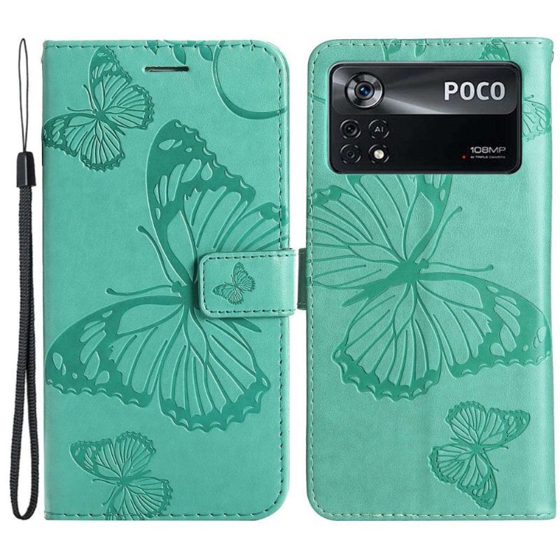 Etui Folio do Poco X4 Pro 5G Obsługa Funkcji Motyli