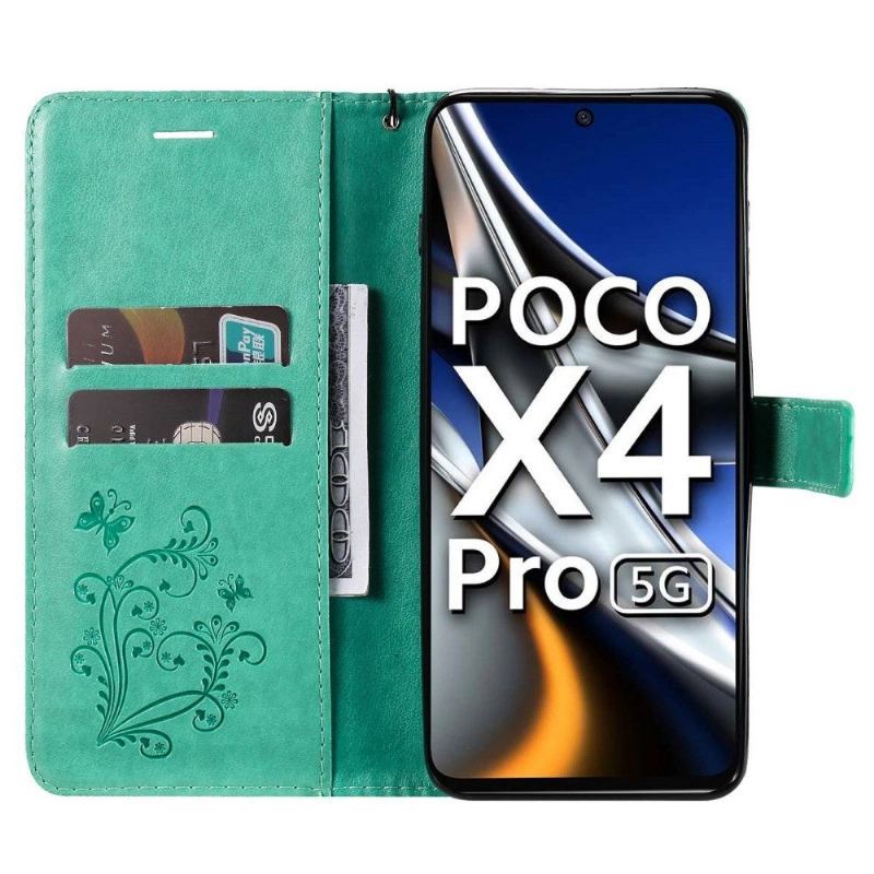 Etui Folio do Poco X4 Pro 5G Obsługa Funkcji Motyli