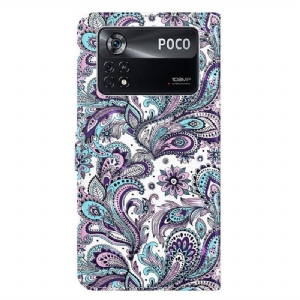 Etui Folio do Poco X4 Pro 5G Paisley_kwiaty