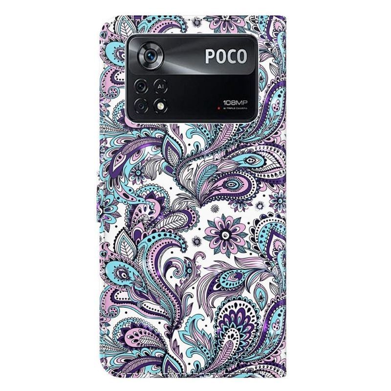 Etui Folio do Poco X4 Pro 5G Paisley_kwiaty