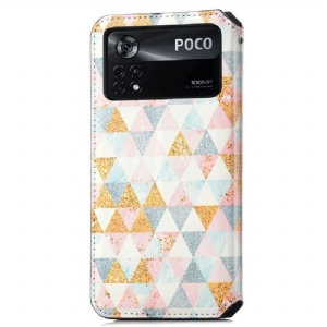 Etui Folio do Poco X4 Pro 5G Skórzany Futerał Nordic Styl Klapka