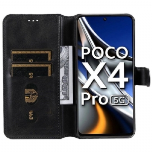 Skórzany Futerał do Poco X4 Pro 5G Anti-fall Enkay Efekt Skóry