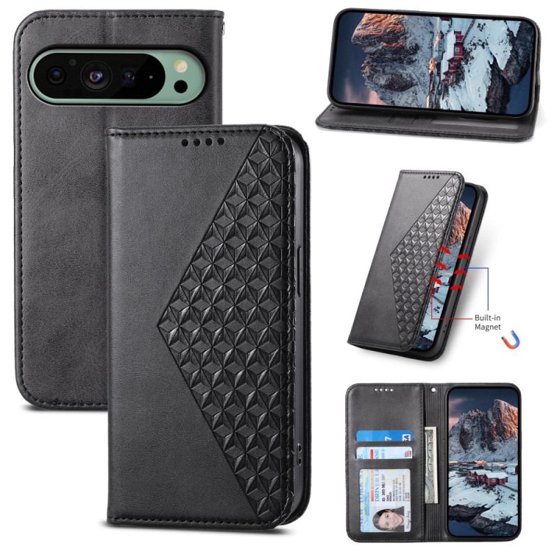 Etui Folio Do Google Pixel 9 Diamentowy Wzór Z Paskiem