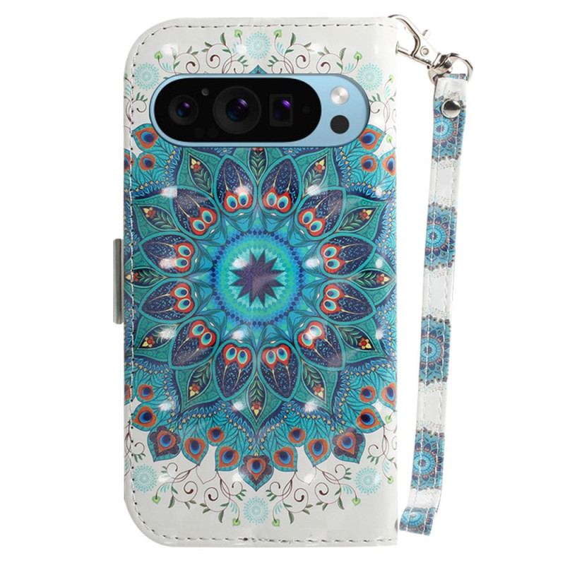 Etui Folio Do Google Pixel 9 Zielona Mandala Z Paskiem