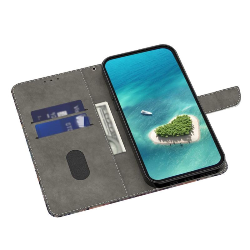 Etui Folio Google Pixel 9 Motyl Na Kwiecistym Tle