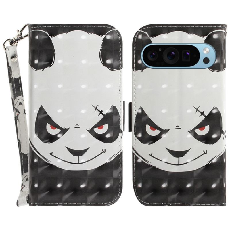 Etui Folio Google Pixel 9 Wściekła Panda Miłość Z Paskiem Etui Ochronne