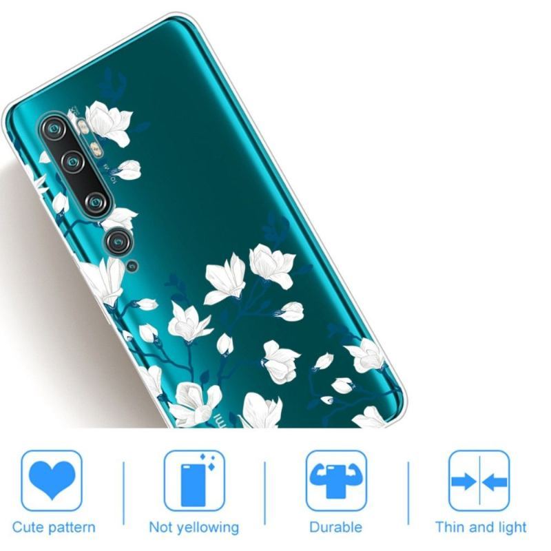 Etui do Xiaomi Mi Note 10 / 10 Pro Biznes Białe Kwiaty