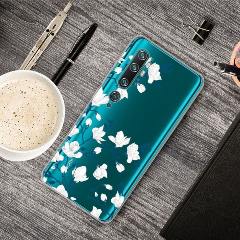 Etui do Xiaomi Mi Note 10 / 10 Pro Biznes Białe Kwiaty