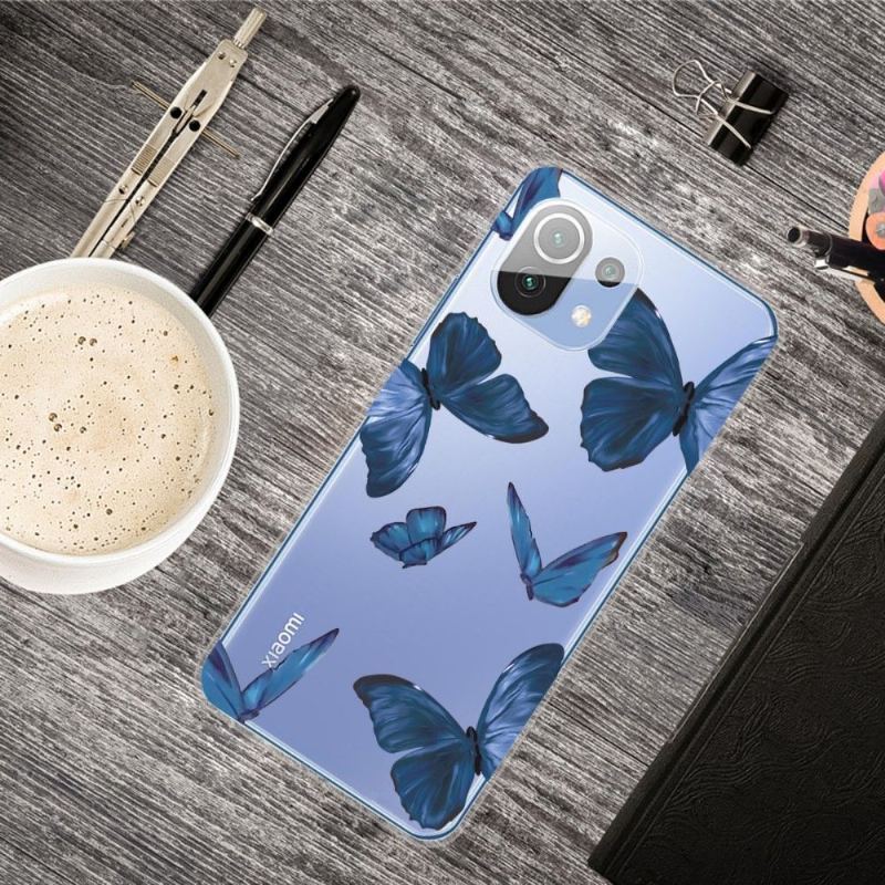 Etui do Xiaomi Mi 11 Niebieskie Motyle