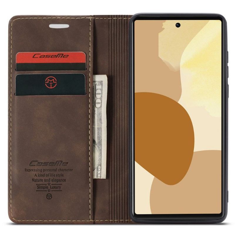 Etui Folio do Google Pixel 6 Imitacja Skóry Seria Retro 013