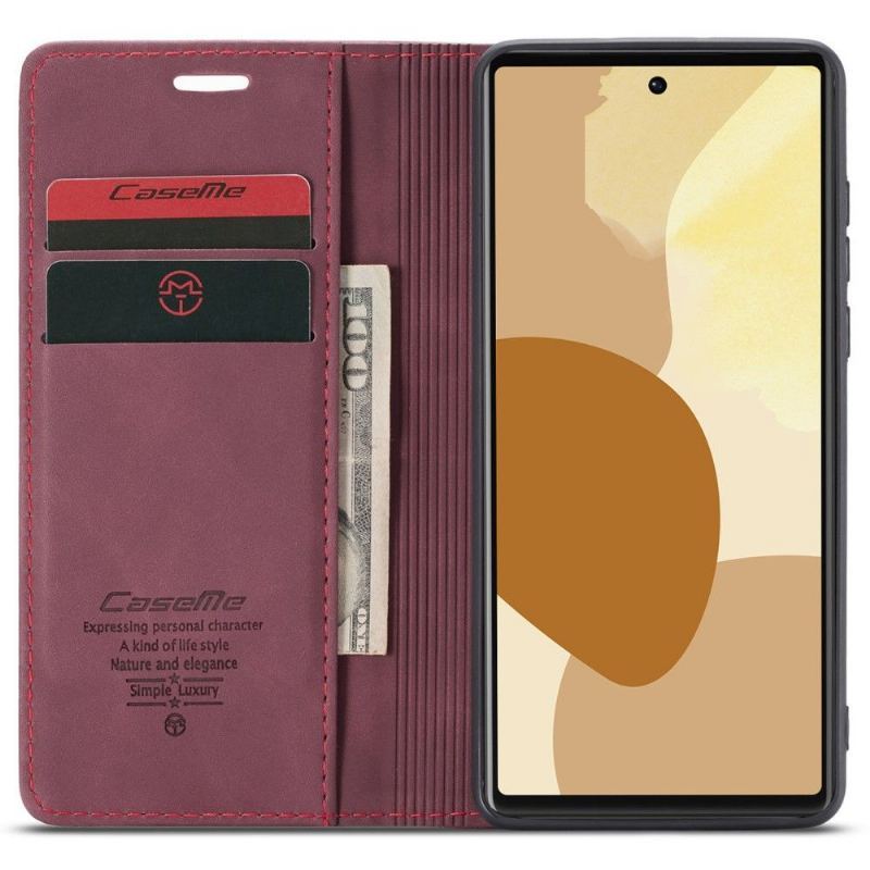 Etui Folio do Google Pixel 6 Imitacja Skóry Seria Retro 013