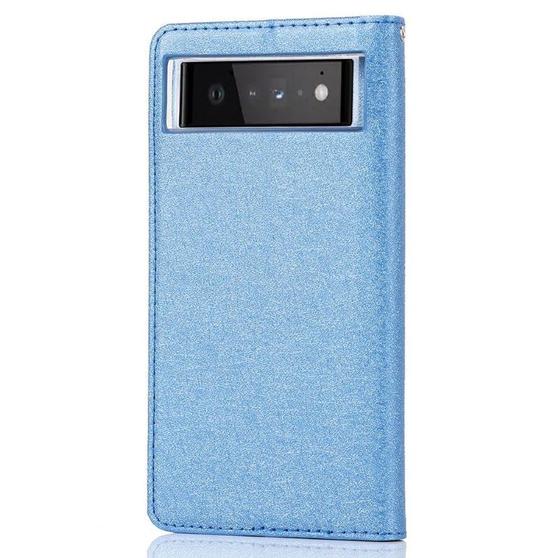 Etui Folio do Google Pixel 6 Skórzany Futerał Blue Moon Etui Na Karty Z Klapką