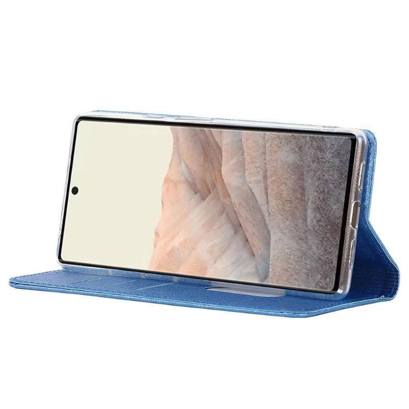 Etui Folio do Google Pixel 6 Skórzany Futerał Blue Moon Etui Na Karty Z Klapką