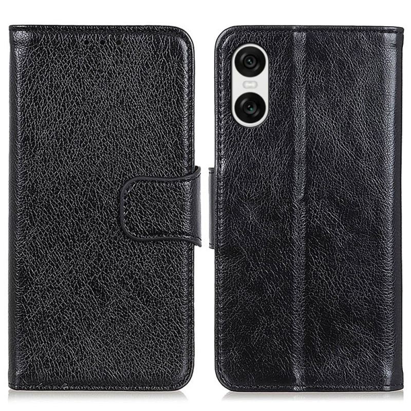 Etui Folio Do Sony Xperia 10 Vi Teksturowana Skóra Nappa