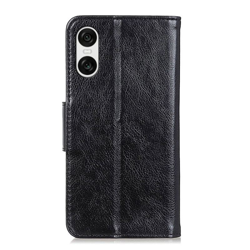 Etui Folio Do Sony Xperia 10 Vi Teksturowana Skóra Nappa