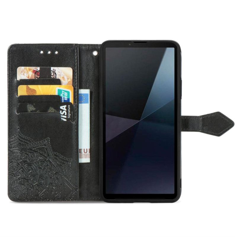 Etui Folio Sony Xperia 10 Vi Barokowa Mandala Z Paskiem Etui Ochronne