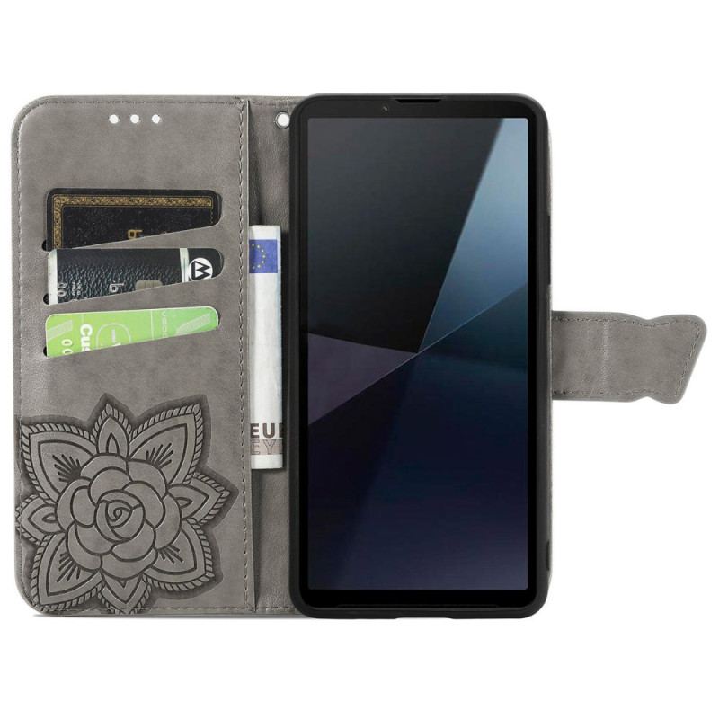 Etui Folio Sony Xperia 10 Vi Barokowy Motyl Z Paskiem