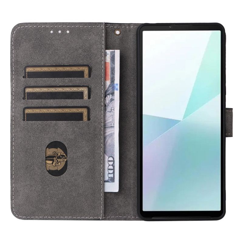 Etui Folio Sony Xperia 10 Vi Efekt Zamszu Z Paskiem Etui Ochronne