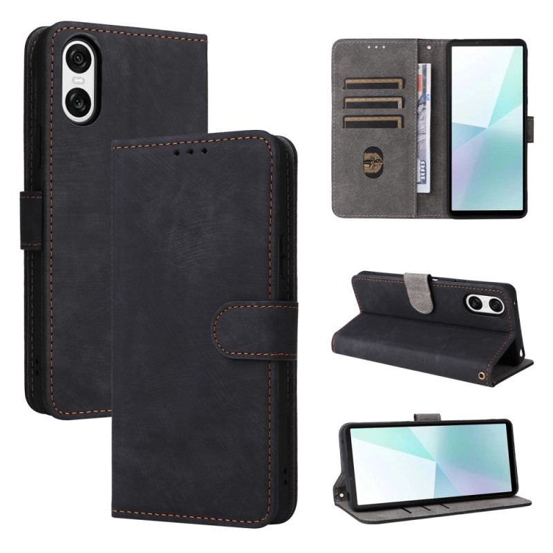 Etui Folio Sony Xperia 10 Vi Efekt Zamszu Z Paskiem Etui Ochronne