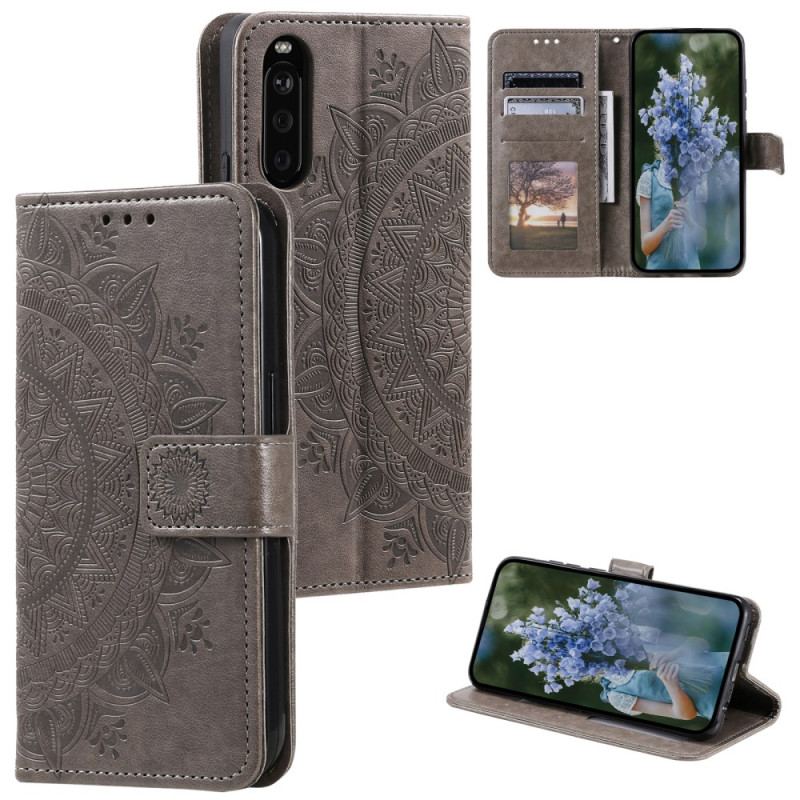 Etui Folio Sony Xperia 10 Vi Wzór Paska Z Mandalą Etui Ochronne