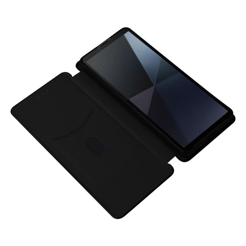 Flip Kotelot Do Sony Xperia 10 Vi Włókno Węglowe