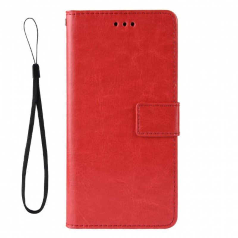 Etui Folio do Oppo A15 Błyszcząca Sztuczna Skóra