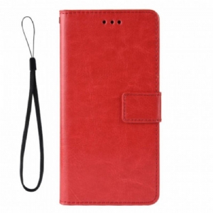 Etui Folio do Oppo A15 Błyszcząca Sztuczna Skóra