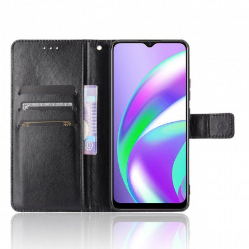 Etui Folio do Oppo A15 Błyszcząca Sztuczna Skóra