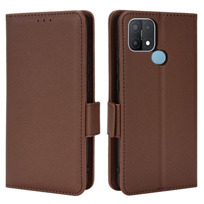 Etui Folio do Oppo A15 Skórzany Futerał Flap Double Litchi Nowe Kolory