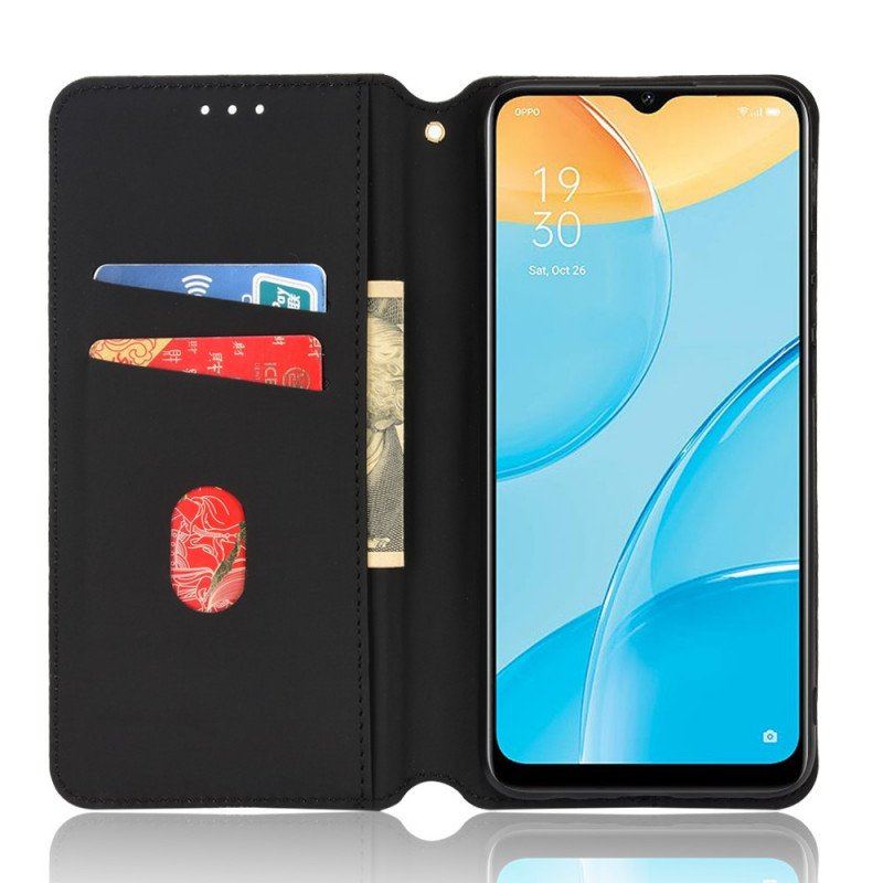 Etui Na Telefon do Oppo A15 Etui Folio Efekt Diamentowej Skóry