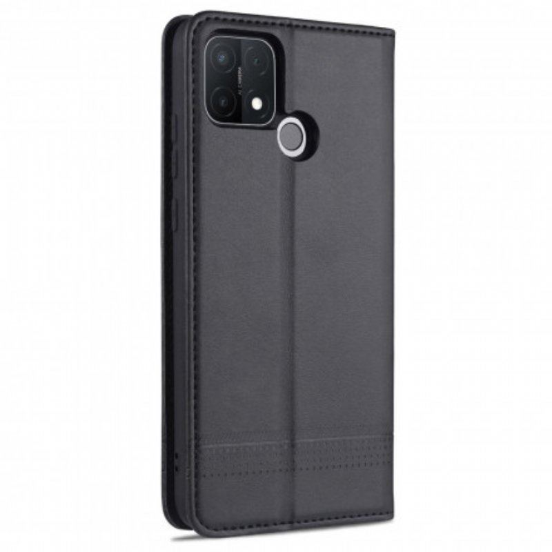 Etui Na Telefon do Oppo A15 Etui Folio Stylizacja Skóry Azns