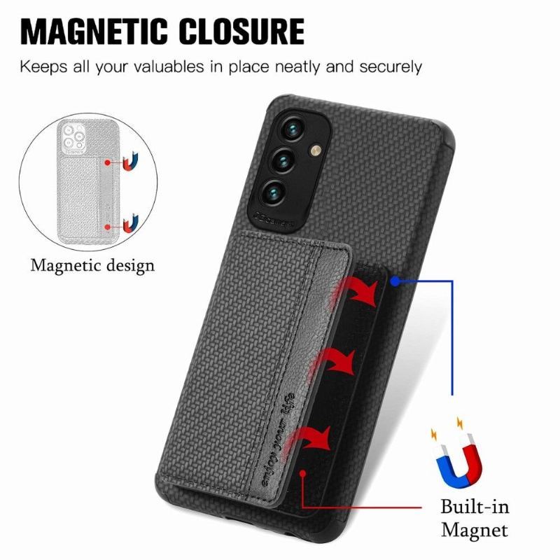 Etui do Samsung Galaxy M23 5G Anti-fall Uchwyt Na Karty Z Włókna Węglowego Stojak Funkcyjny