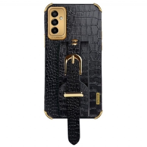 Etui do Samsung Galaxy M23 5G Croc Effect Z Paskiem