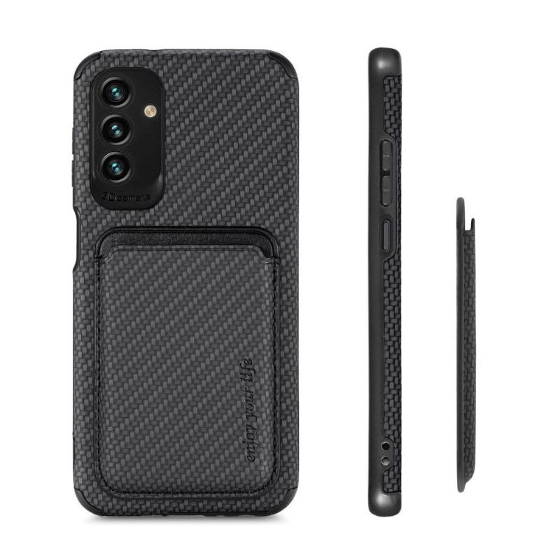 Etui do Samsung Galaxy M23 5G Uchwyt Na Karty Magnetyczne Z Włókna Węglowego