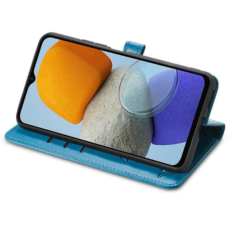 Etui Folio do Samsung Galaxy M23 5G Obrzeża Skórzane Tłoczone Zwierzęta