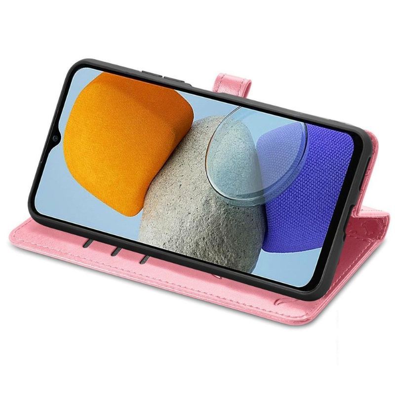 Etui Folio do Samsung Galaxy M23 5G Obrzeża Skórzane Tłoczone Zwierzęta