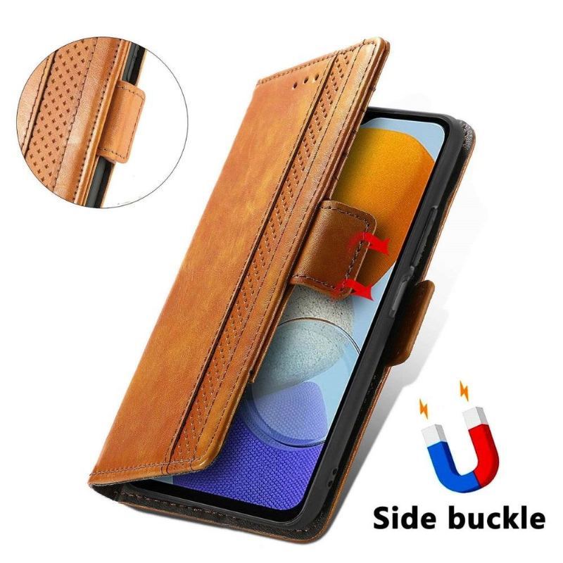 Etui Folio do Samsung Galaxy M23 5G Obrzeża Skórzany Futerał Odwróć Biznes