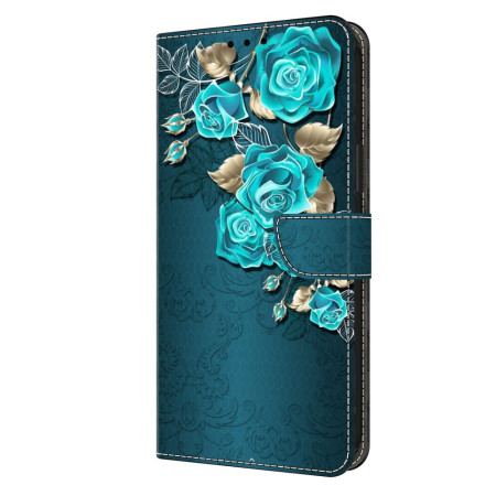 Etui Folio Do Samsung Galaxy A15 Niebieskie Róże