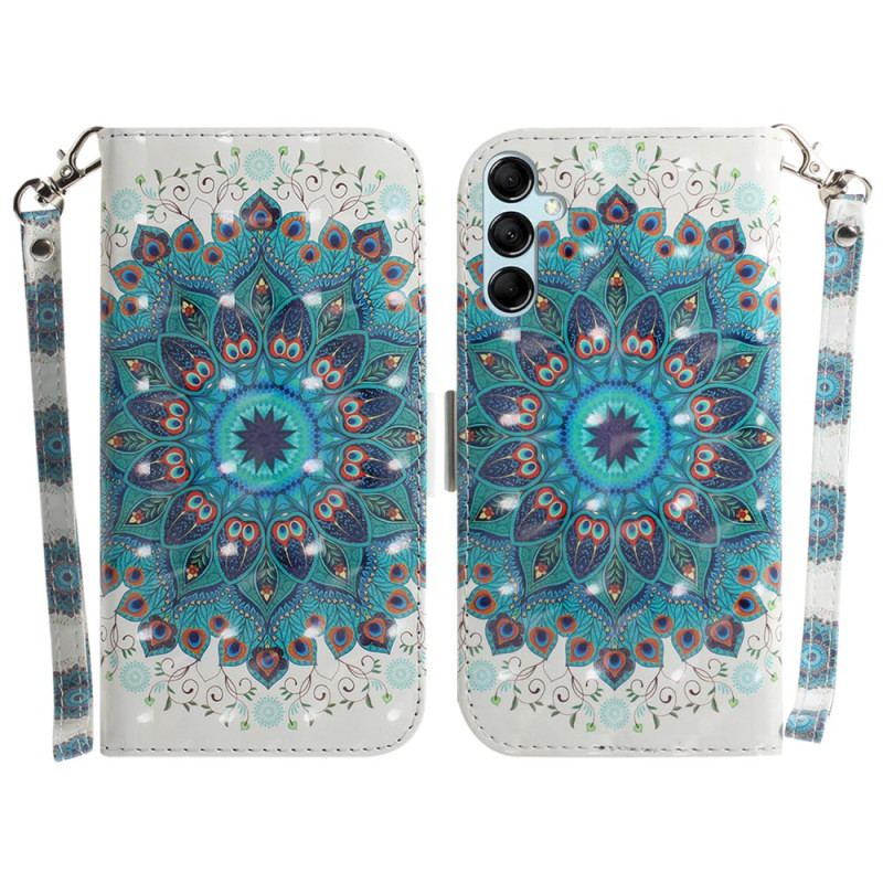 Etui Folio Do Samsung Galaxy A15 Zielona Mandala Z Paskiem