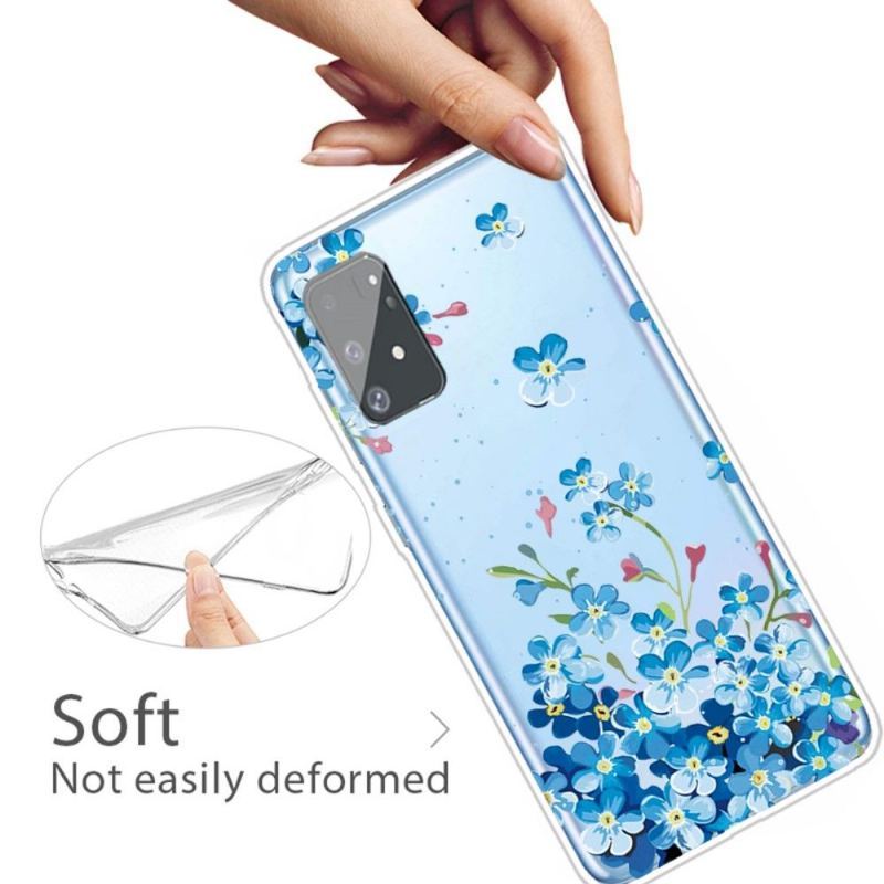 Etui do Samsung Galaxy S10 Lite Biznes Niebieskie Kwiaty