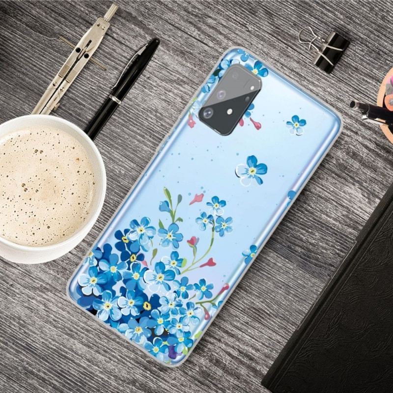 Etui do Samsung Galaxy S10 Lite Biznes Niebieskie Kwiaty